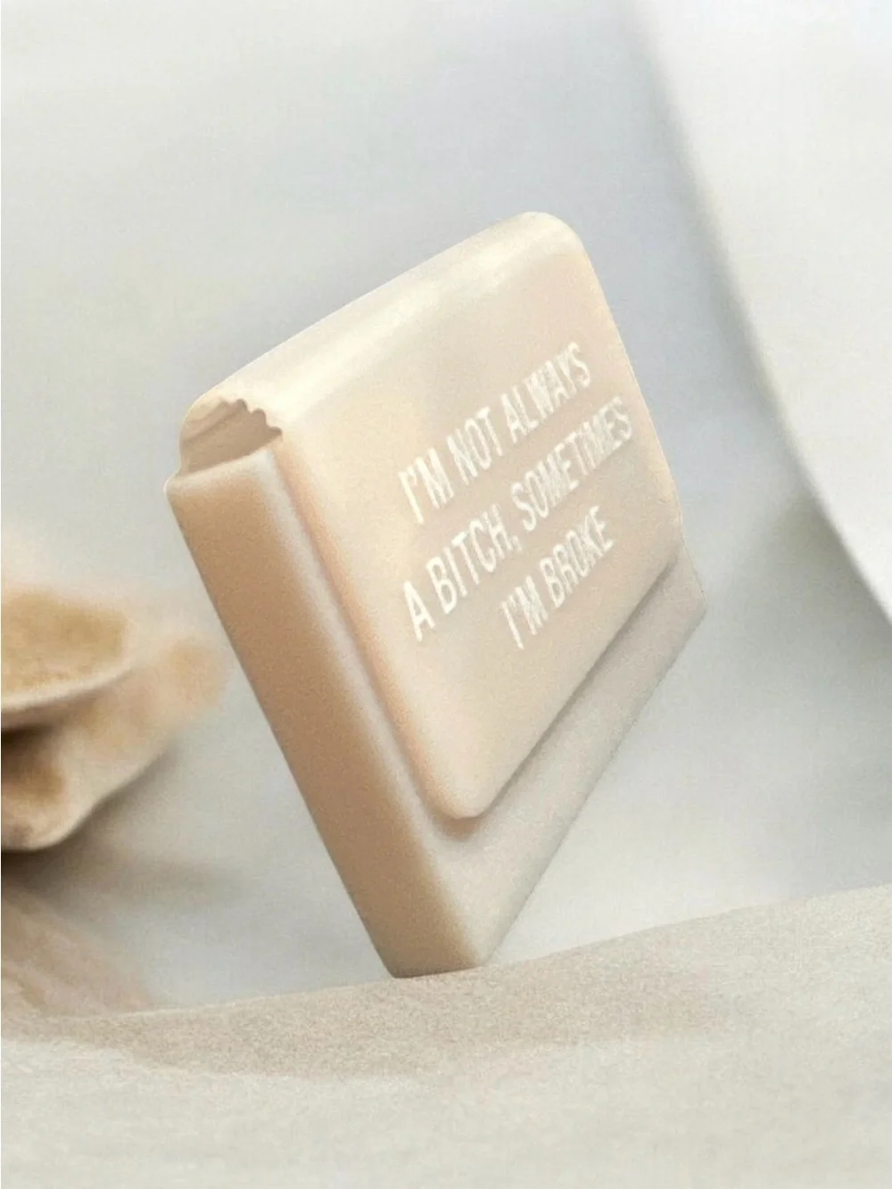 Pink Statement Card Case  with Printed Slogan 1203
